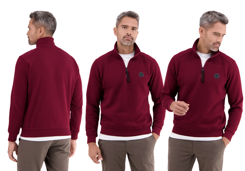 How to style a man's quarter zip sweatshirt during the winter time