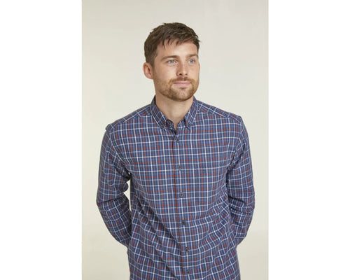 Double Two blue check shirt