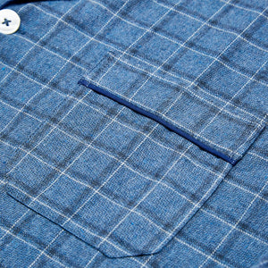 Rael Brook Men's Blue Brushed Check Button Front Pyjamas R