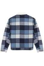 Load image into Gallery viewer, Wrangler blue check trucker jacket
