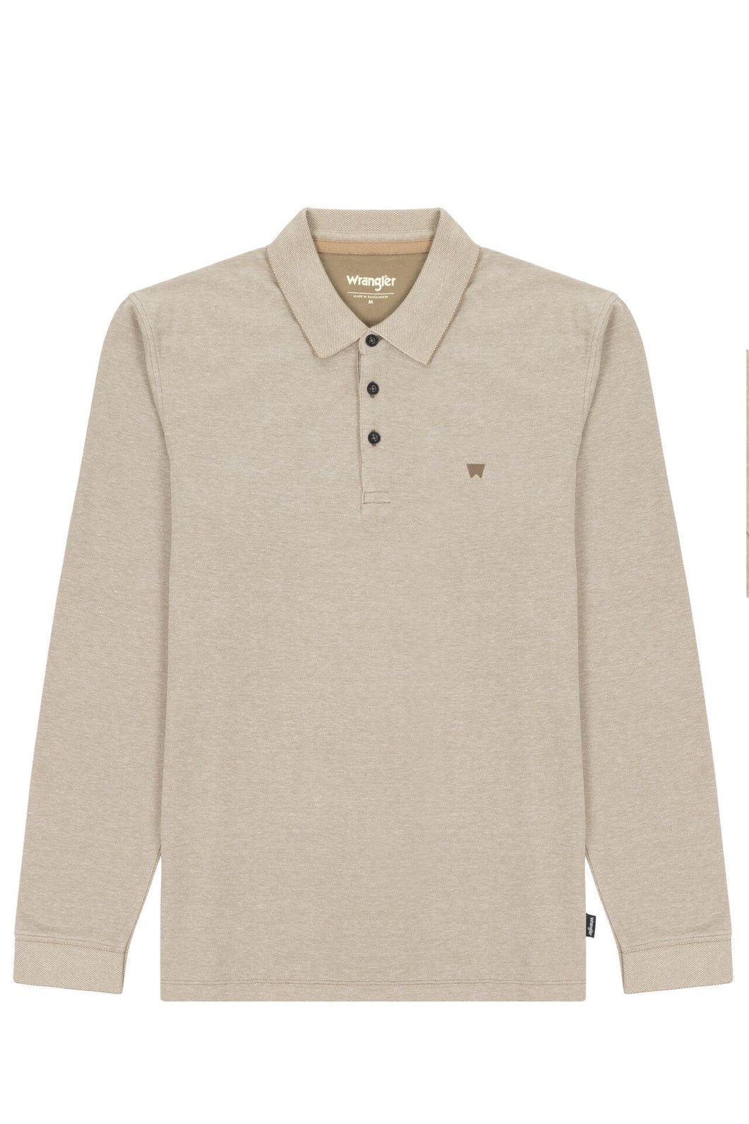 Wrangler beige long sleeve polo