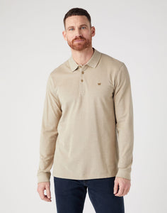 Wrangler beige long sleeve polo