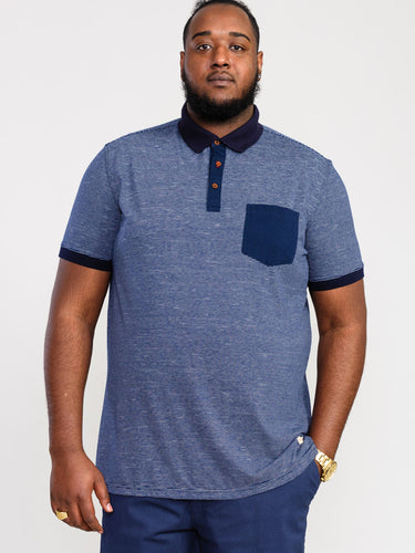 D555 navy blue pique polo