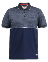 Load image into Gallery viewer, D555 navy and dark grey pique polo
