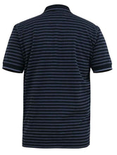 Load image into Gallery viewer, D555 navy striped pique polo
