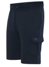 Load image into Gallery viewer, D555 navy fleece cargo shorts

