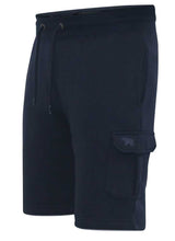 Load image into Gallery viewer, d555 navy fleece cargo shorts
