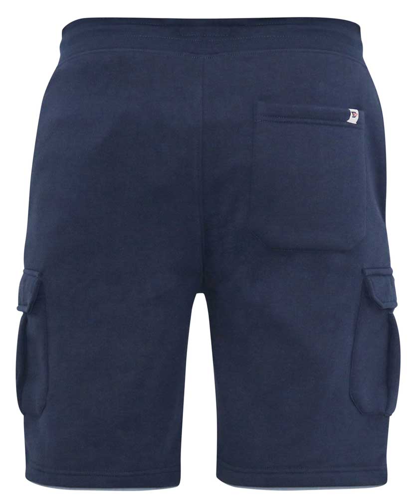 D555 navy fleece cargo shorts