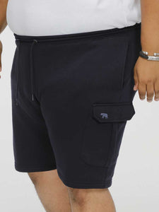 D555 navy fleece cargo shorts