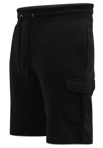 d555 black fleece cargo shorts