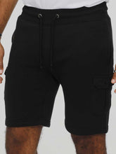 Load image into Gallery viewer, d555 black fleece cargo shorts
