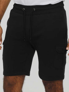 d555 black fleece cargo shorts