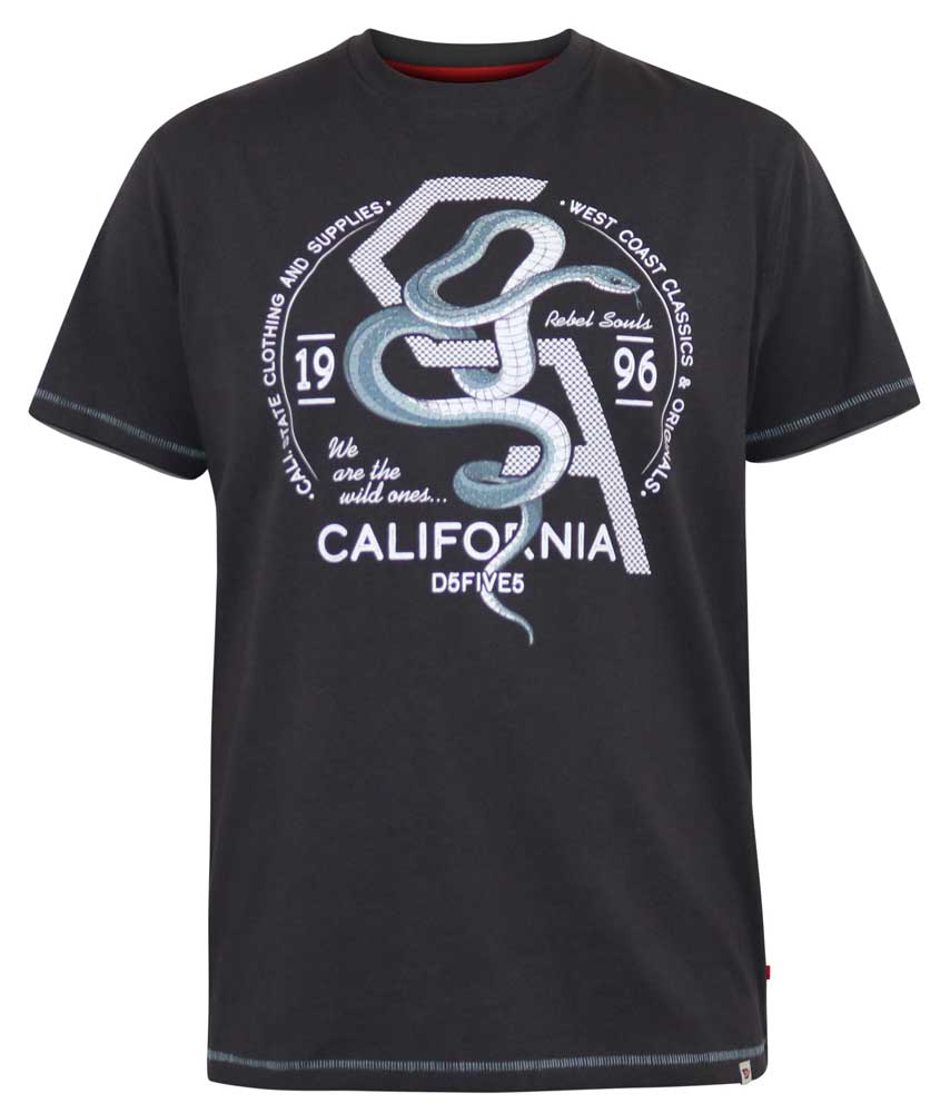 D555 snake print black t-shirt