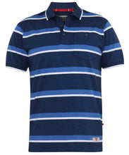 Load image into Gallery viewer, D555 navy striped pique polo
