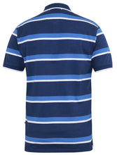 Load image into Gallery viewer, D555 navy striped pique polo
