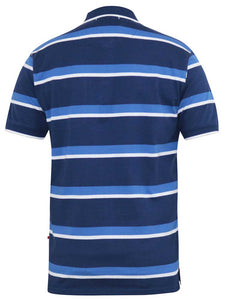 D555 navy striped pique polo