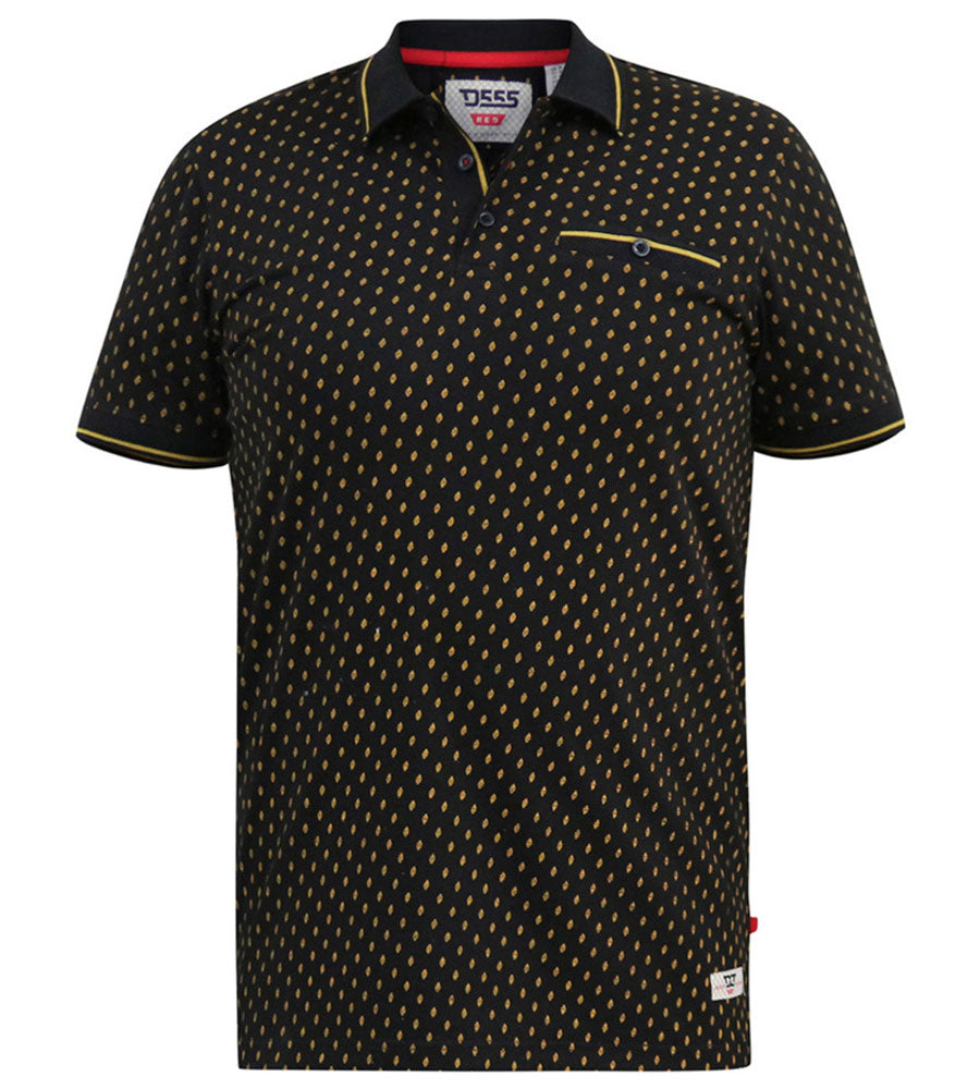 D555 black pique polo