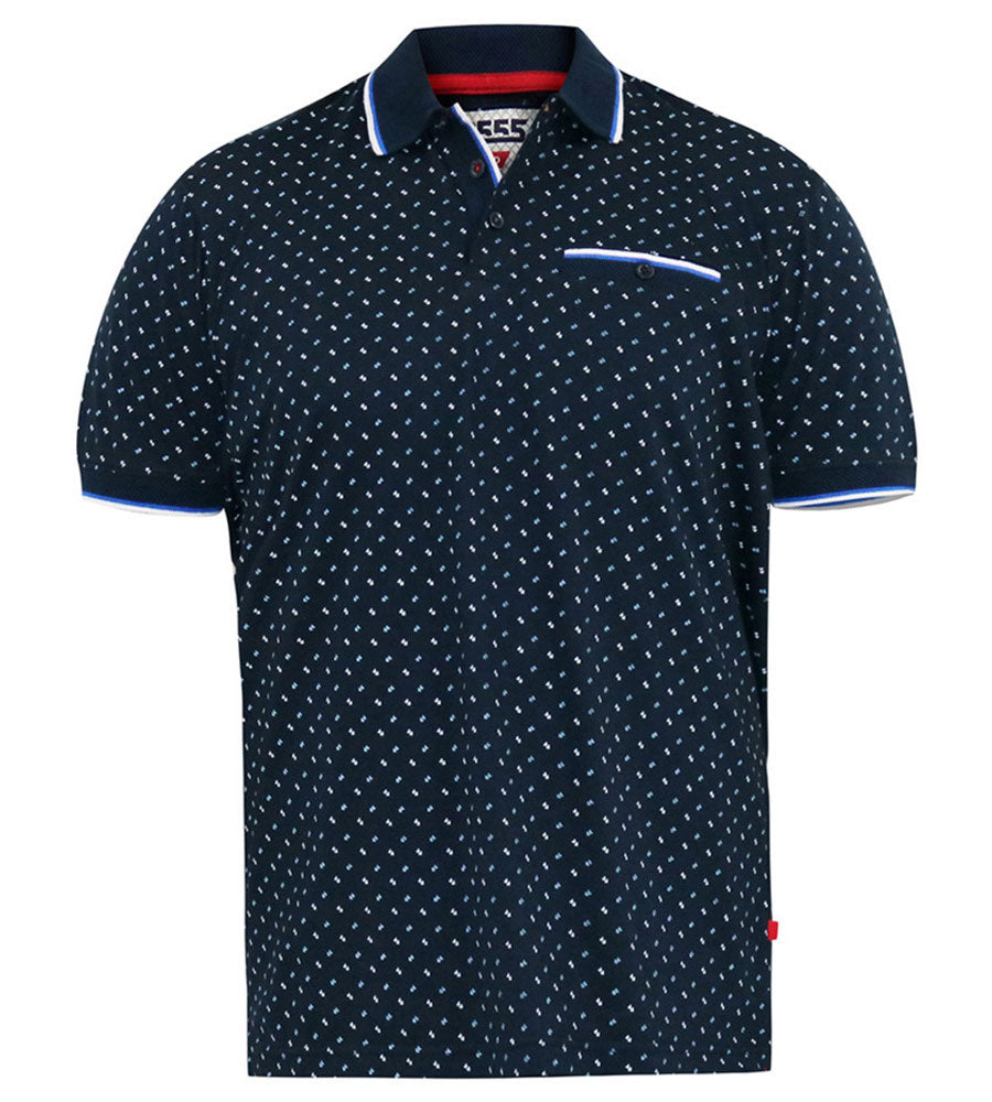 D555 navy pique polo