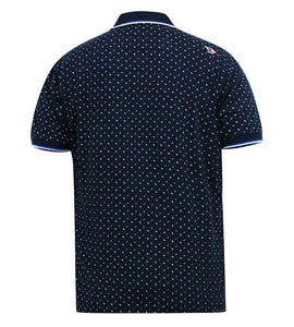 D555 navy pique polo