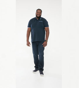 D555 navy pique polo