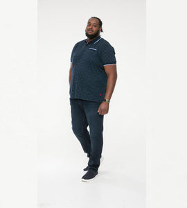 D555 navy pique polo