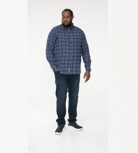 D555 navy check shirt