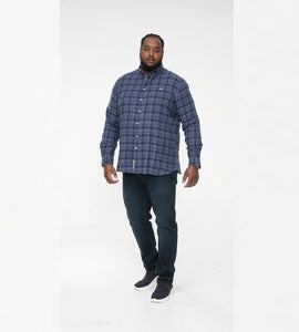 D555 navy check shirt