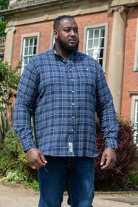 D555 navy check shirt