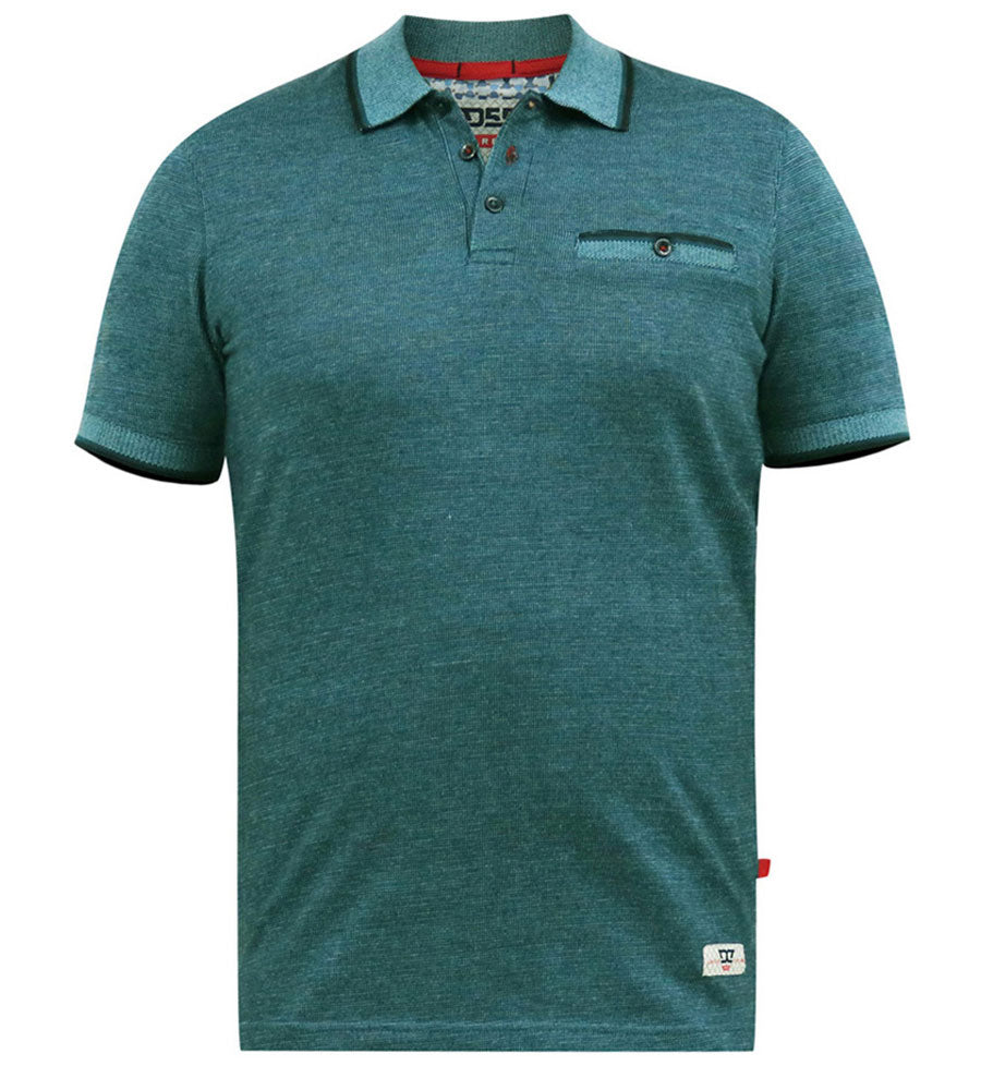 D555 green pique polo