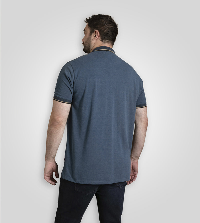 D555 BLUE PIQUE POLO