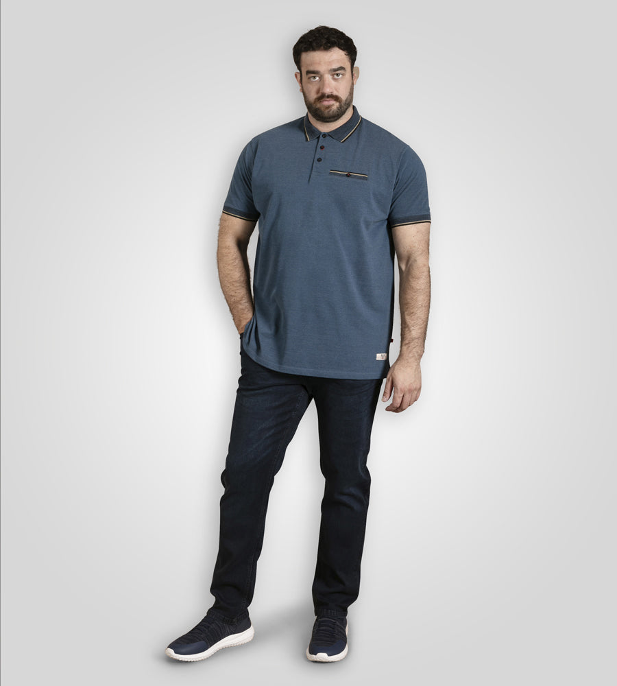 d555 blue pique polo