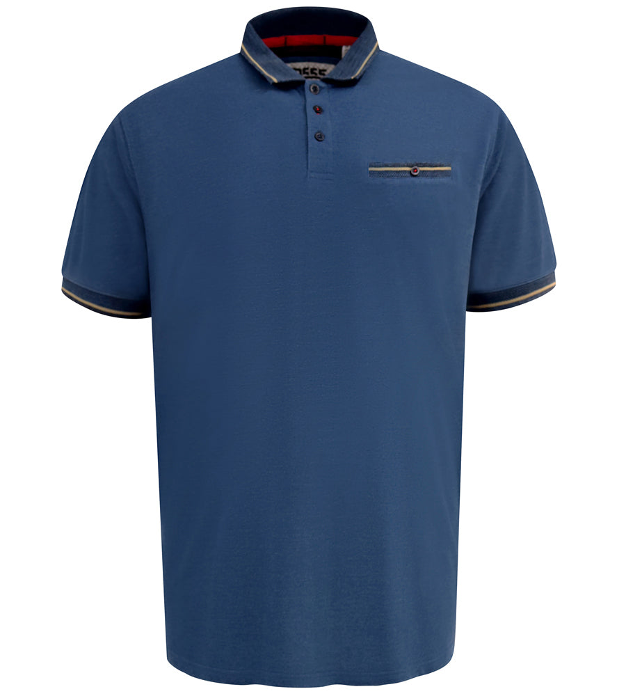 d555 blue pique polo