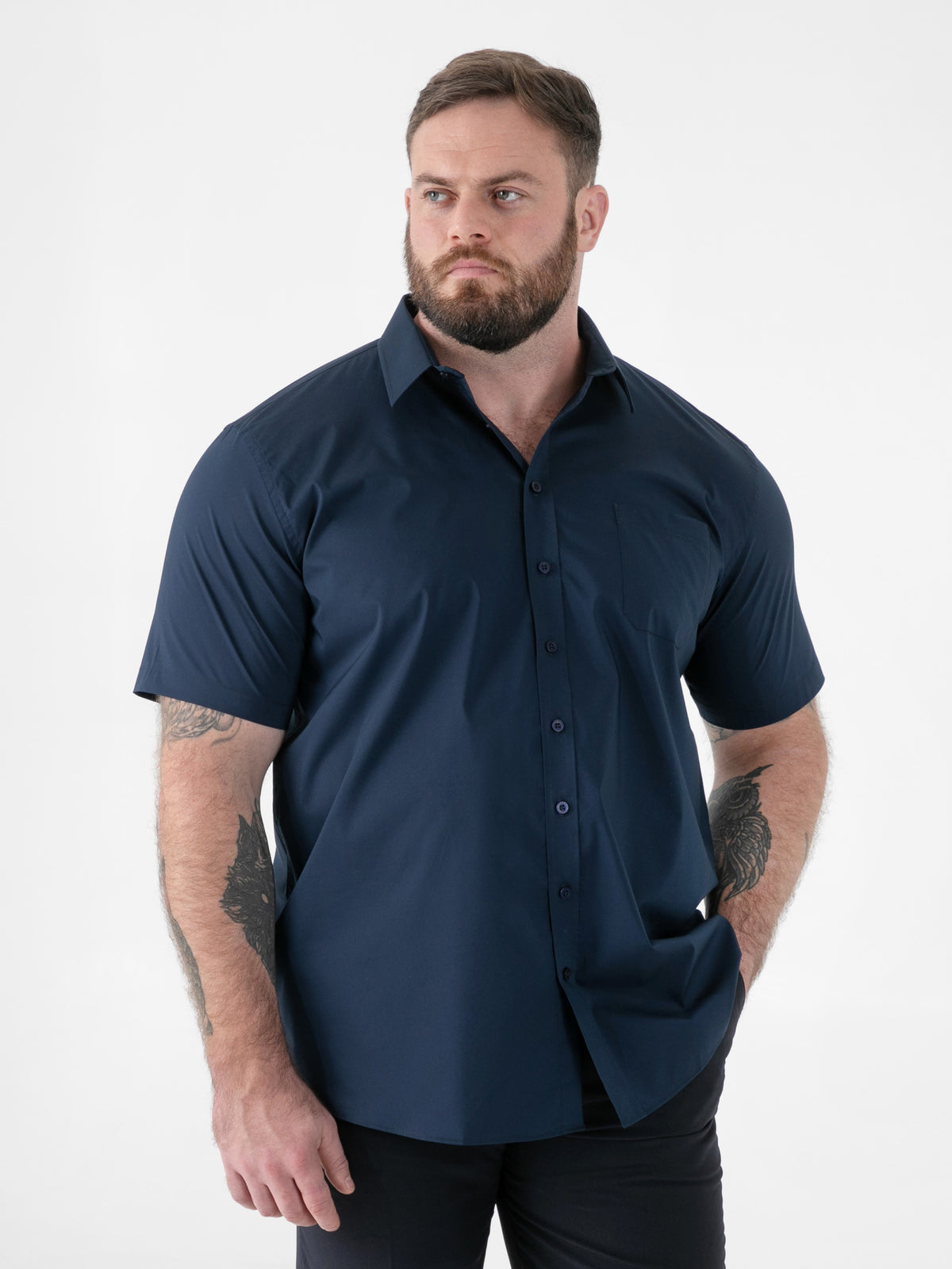 D555 navy short sleeve shirt