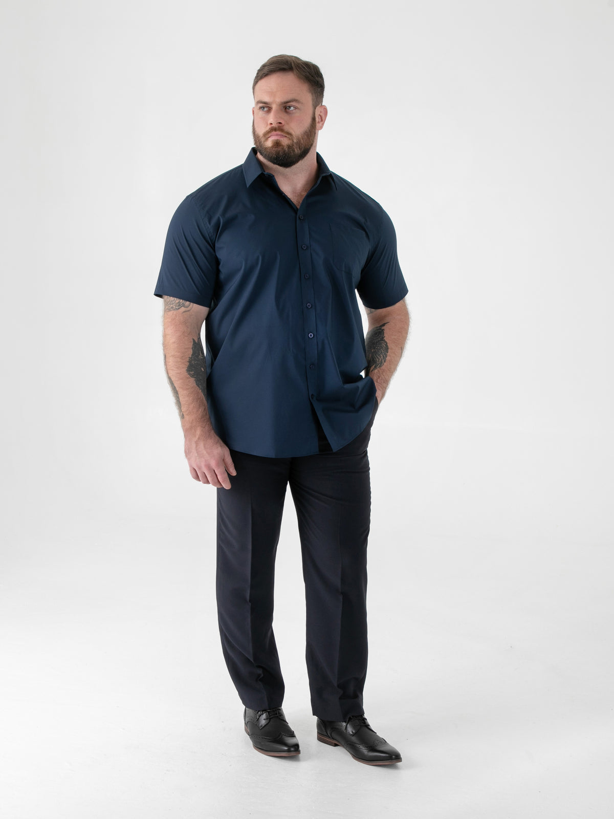 D555 navy short sleeve shirt