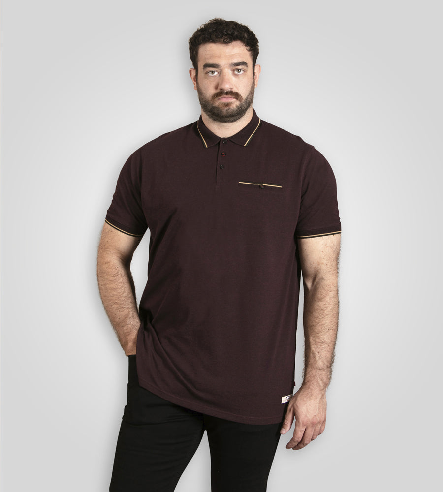 D555 wine pique polo