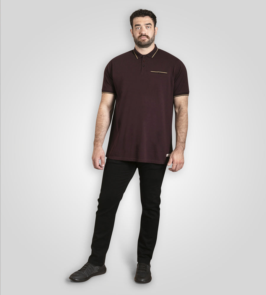 D555 wine pique polo