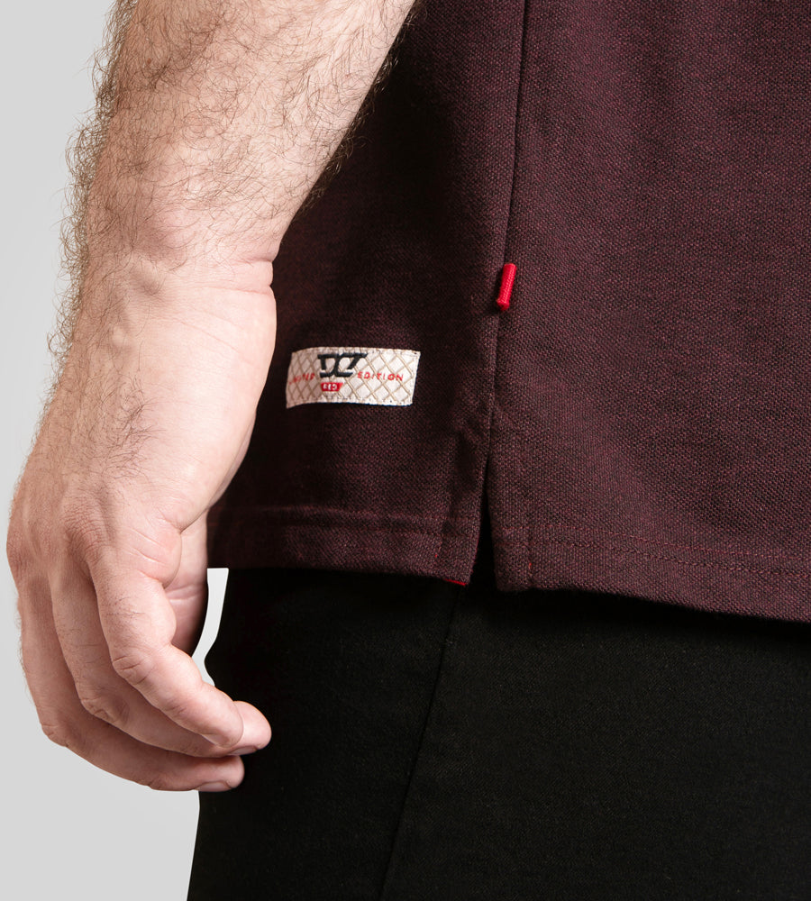 D555 wine pique polo