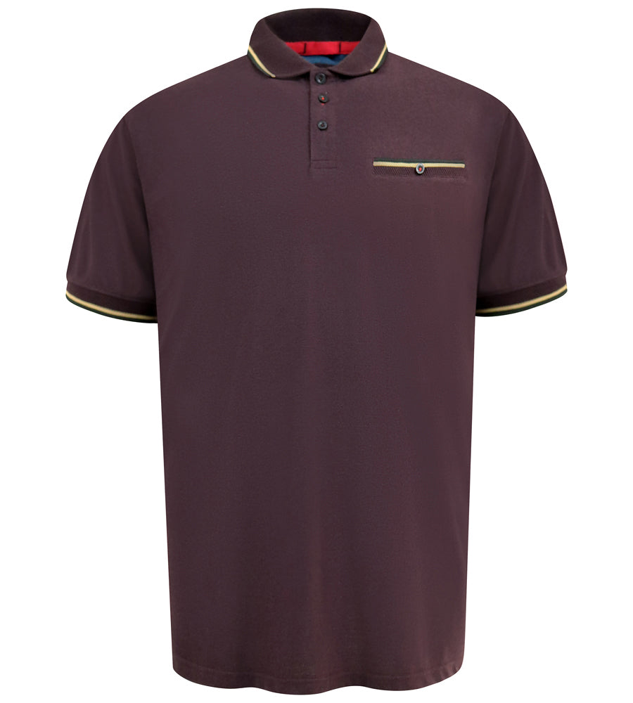 D555 wine pique polo