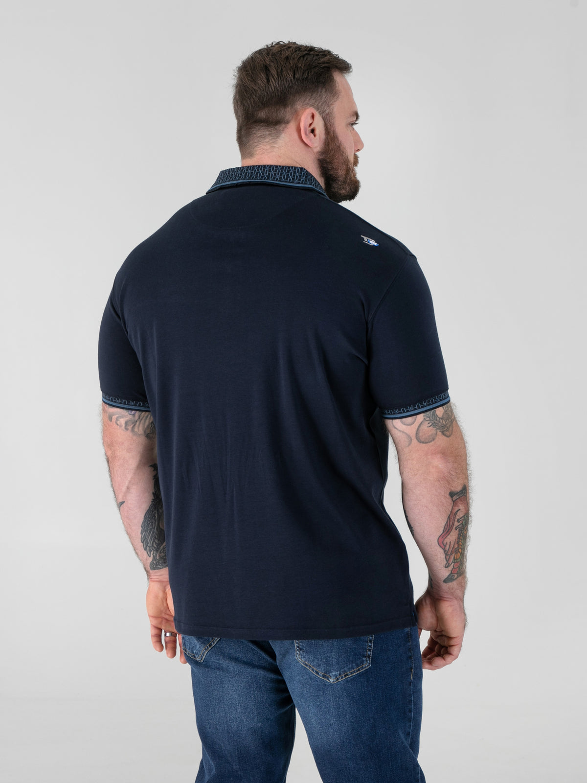 D555 navy pique polo