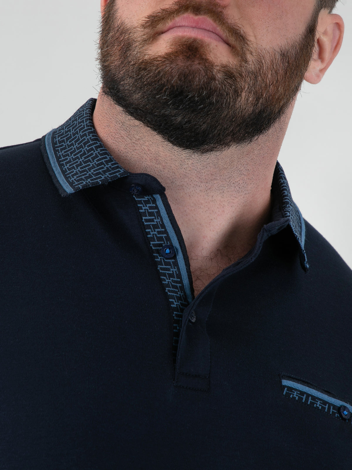 D555 navy pique polo