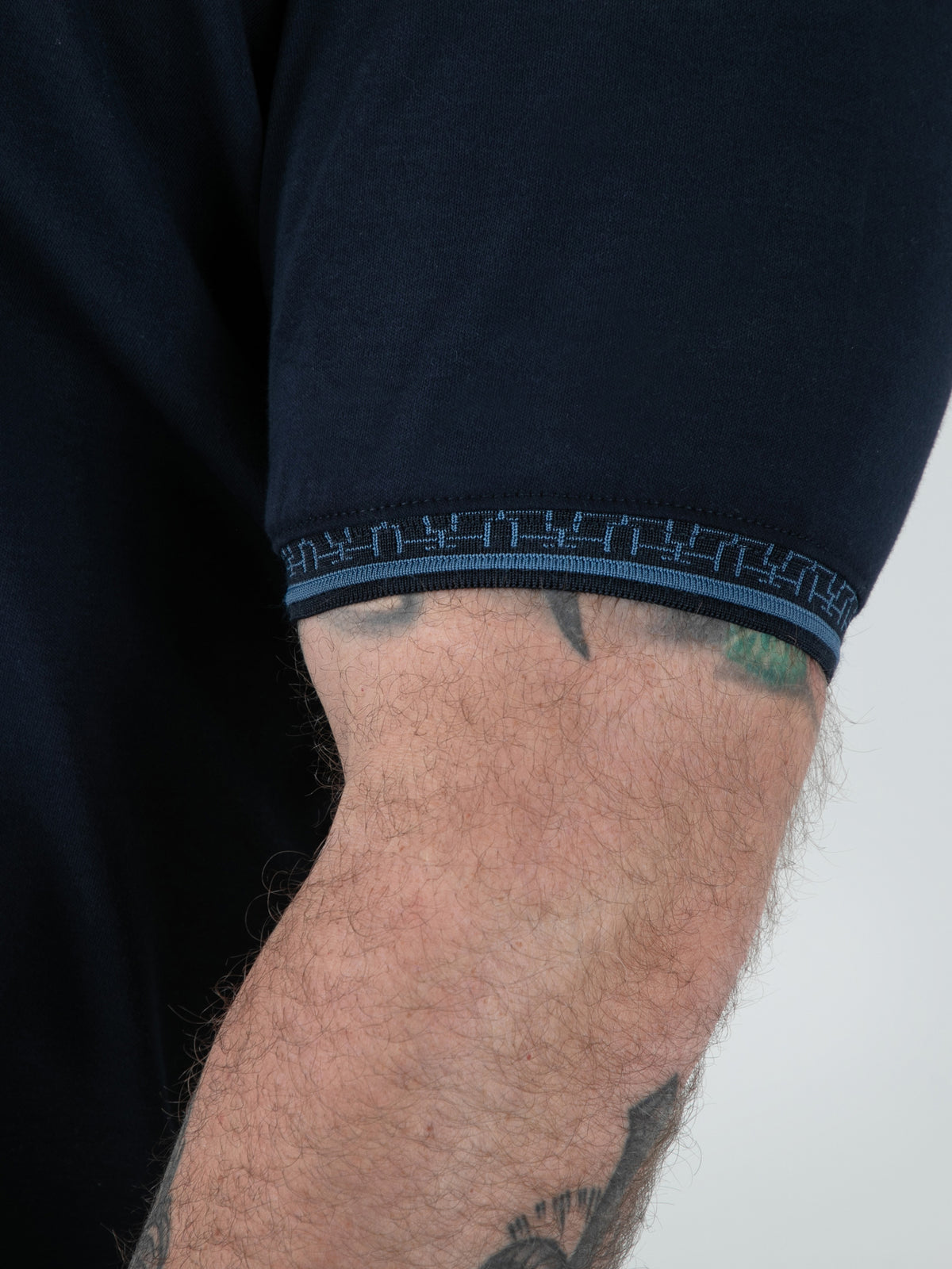D555 navy pique polo