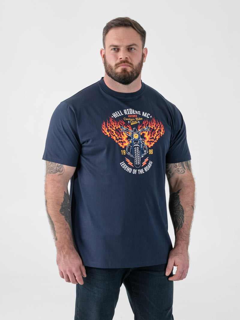 D555 NAVY BIKER T-SHIRT