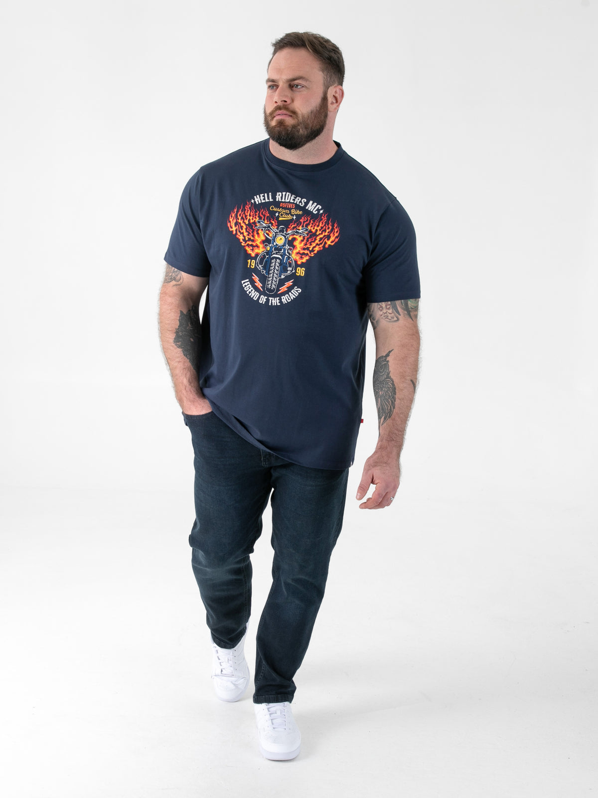 D555 navy biker t-shirt