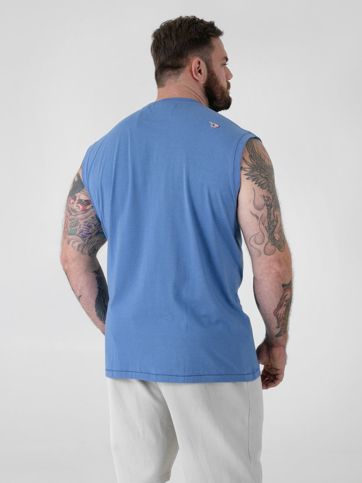 D555 blue tank top