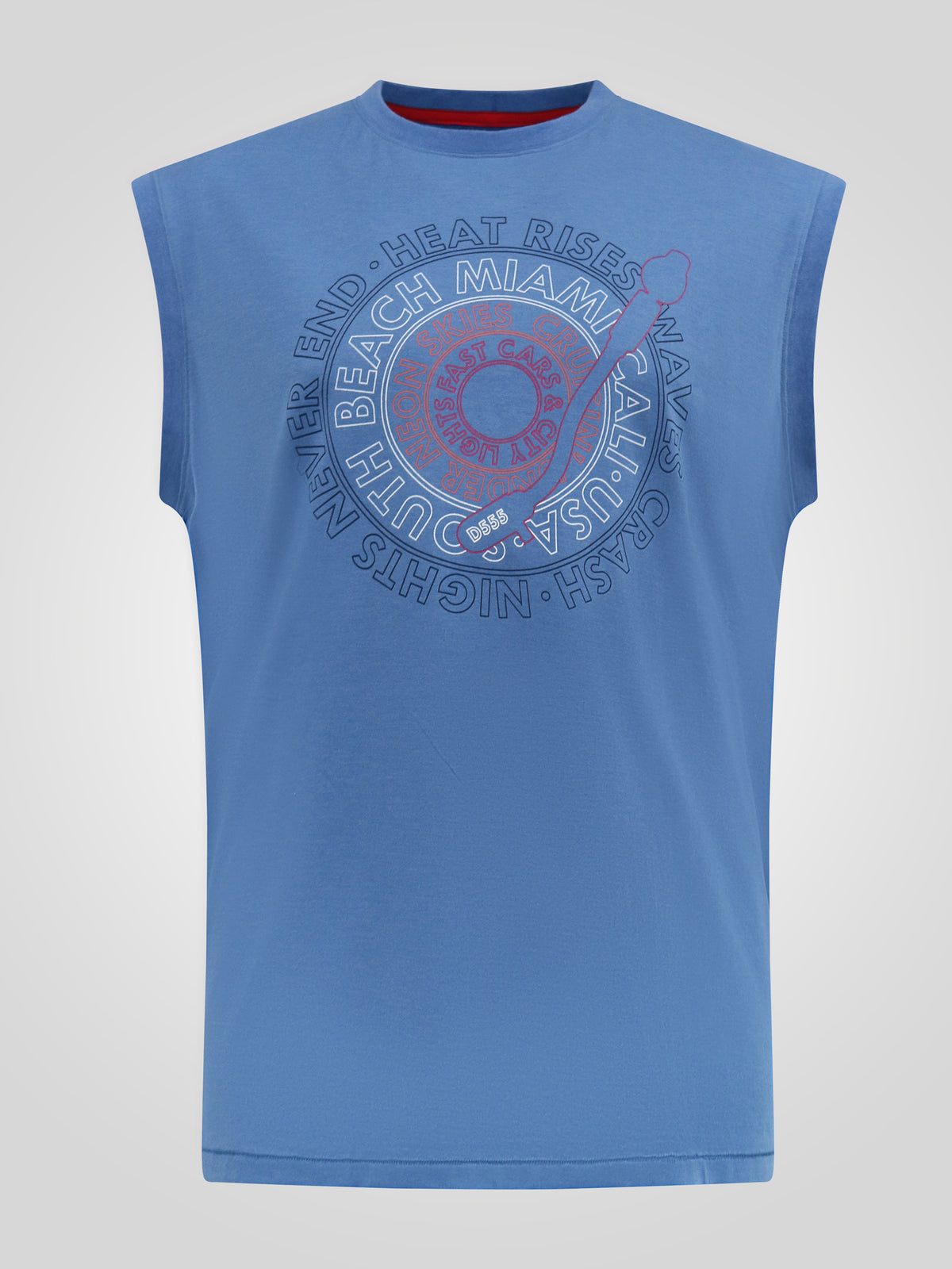 D555 blue muscle tee