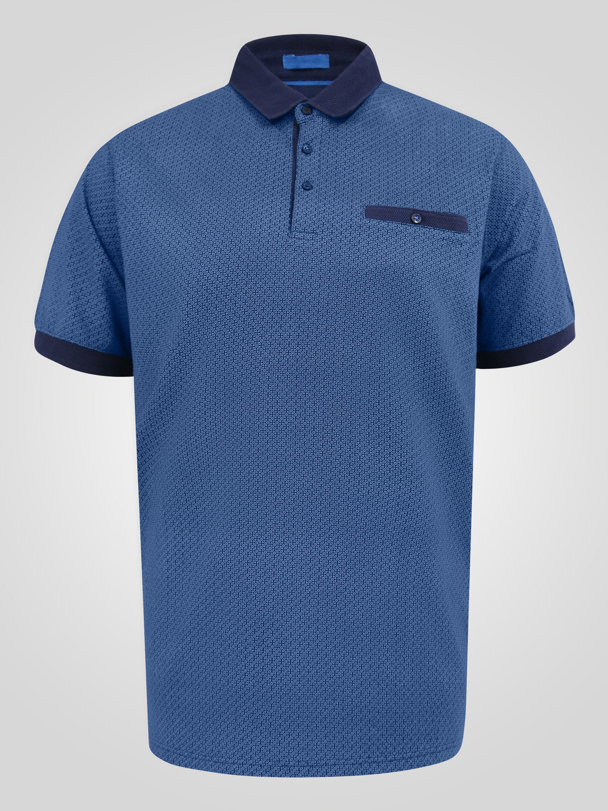 D555 blue pique polo