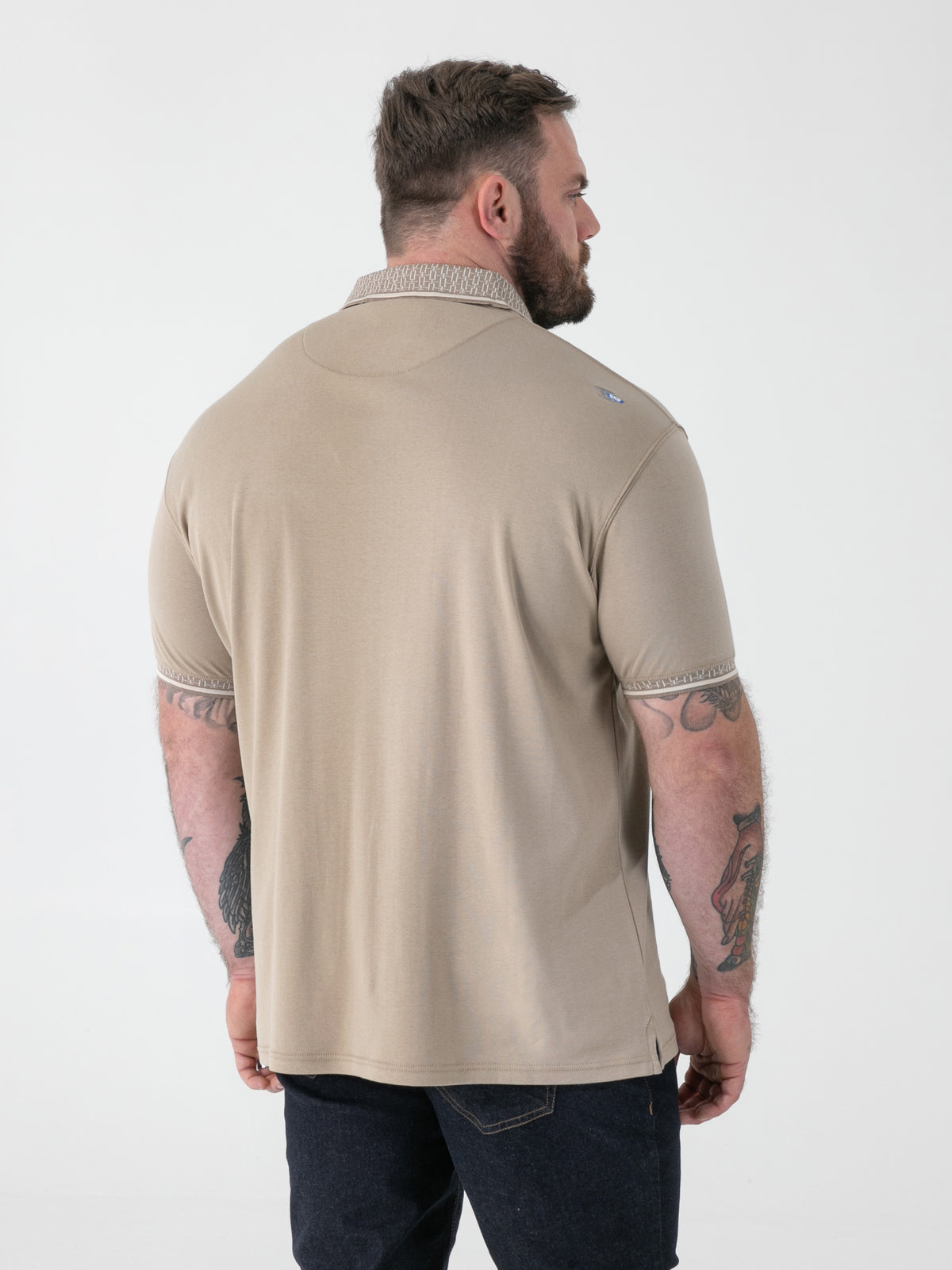 D555 beige pique polo