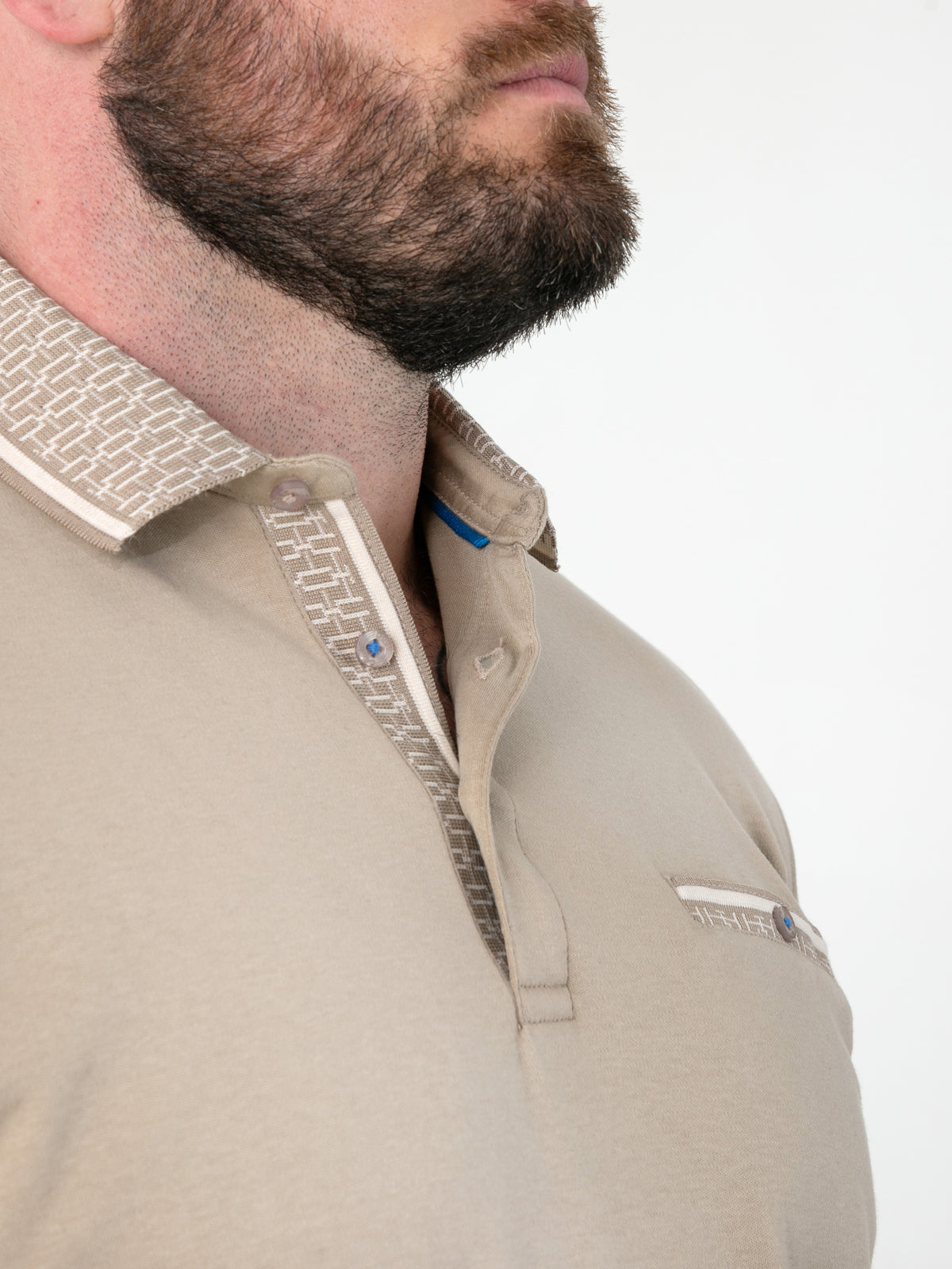 D555 beige pique polo