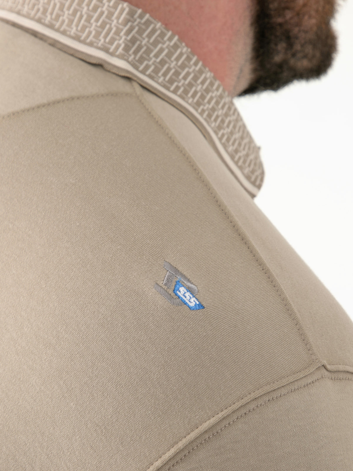 D555 beige pique polo