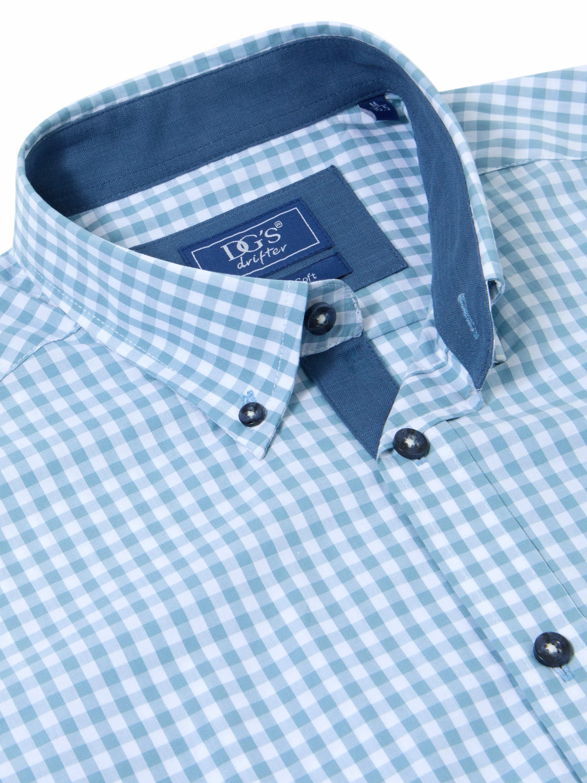 Drifter blue short sleeve check shirt